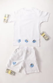 THB white short set - Baby Blue dice (Limited Edition)